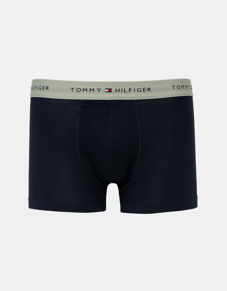 Tommy Hilfiger 3-Pack Logo Waistband Mens Trunks - Blue Spell/Terra Red/Minty Grey