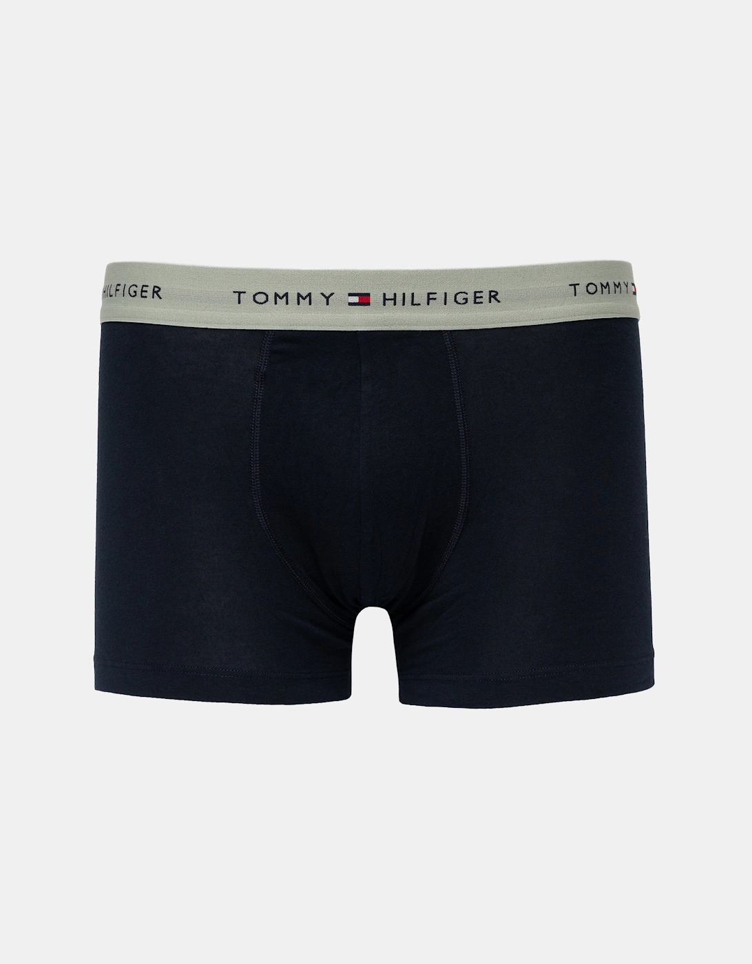 Tommy Hilfiger 3-Pack Logo Waistband Mens Trunks - Blue Spell/Terra Red/Minty Grey