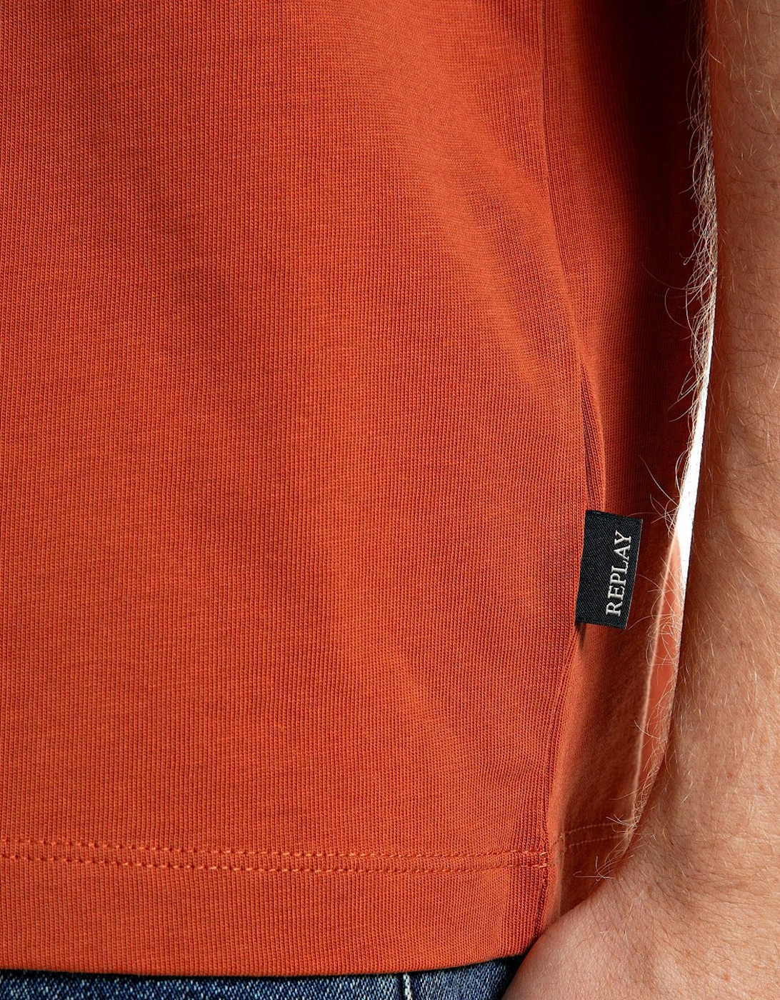 Replay R logo crew neck t-shirt RUST