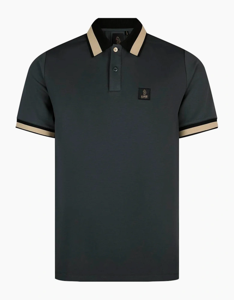 Luke 1977 Makati detailed polo shirt CHARCOAL