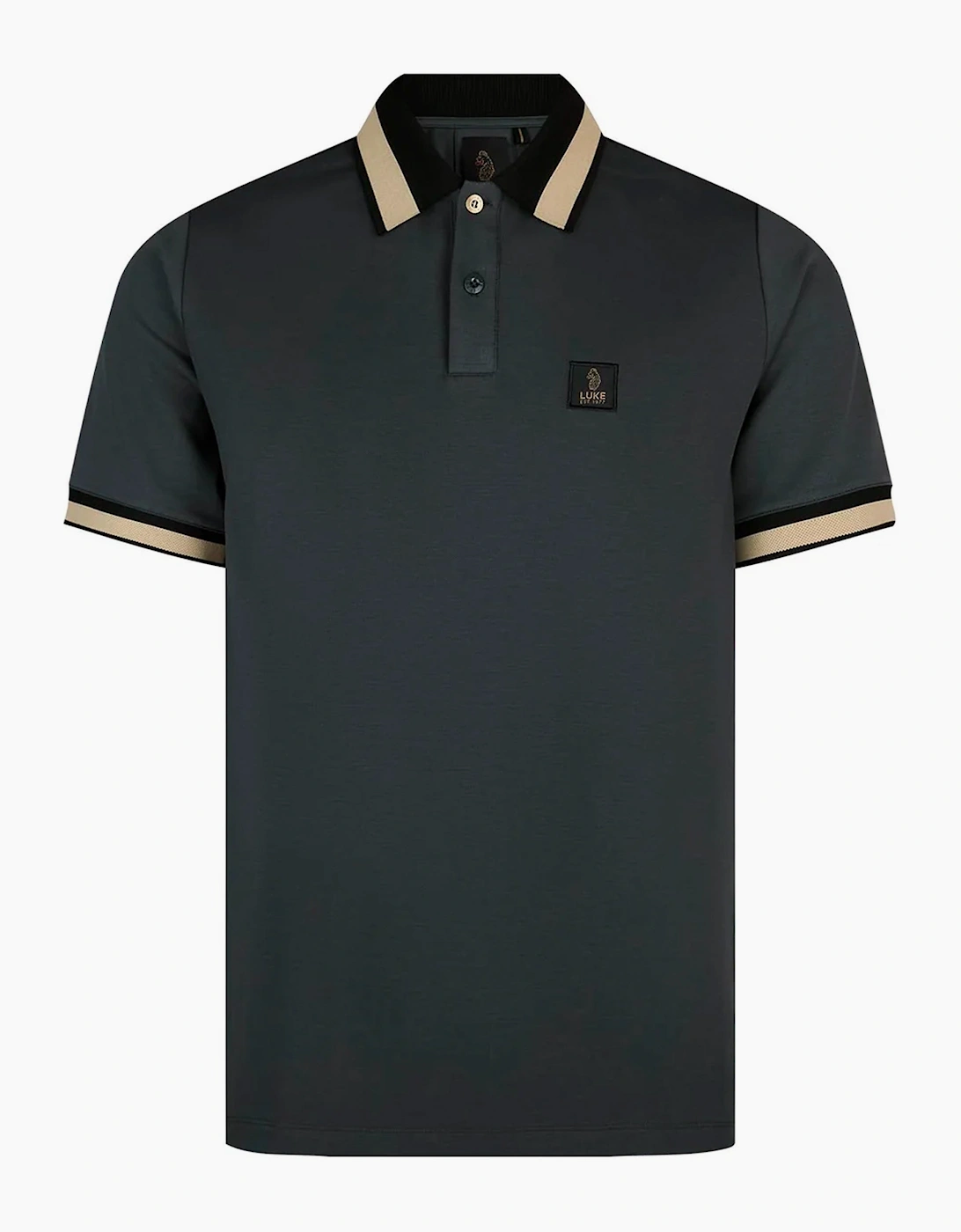 Luke 1977 Makati detailed polo shirt CHARCOAL