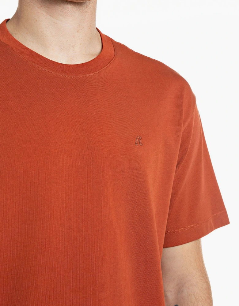Replay R logo crew neck t-shirt RUST