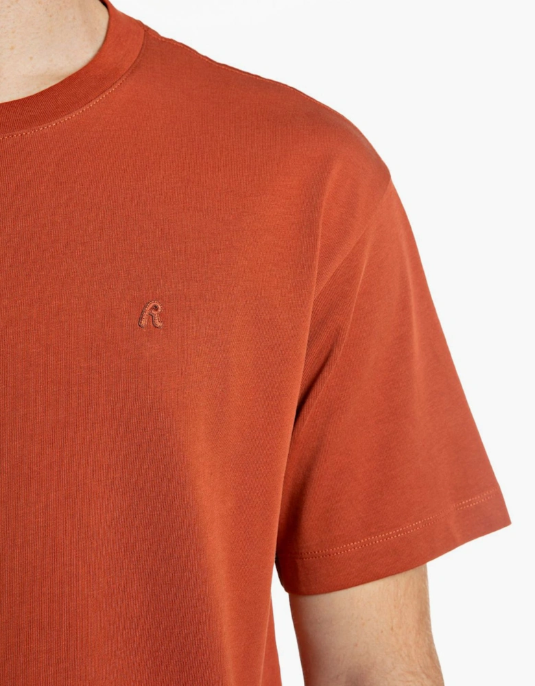 Replay R logo crew neck t-shirt RUST