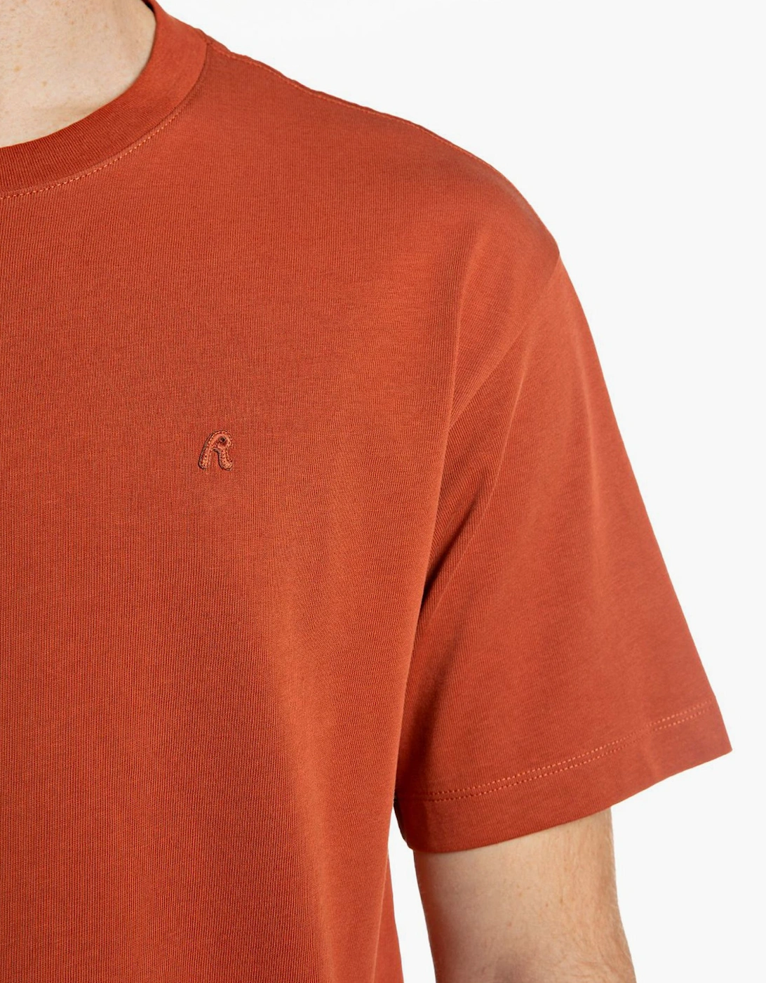Replay R logo crew neck t-shirt RUST