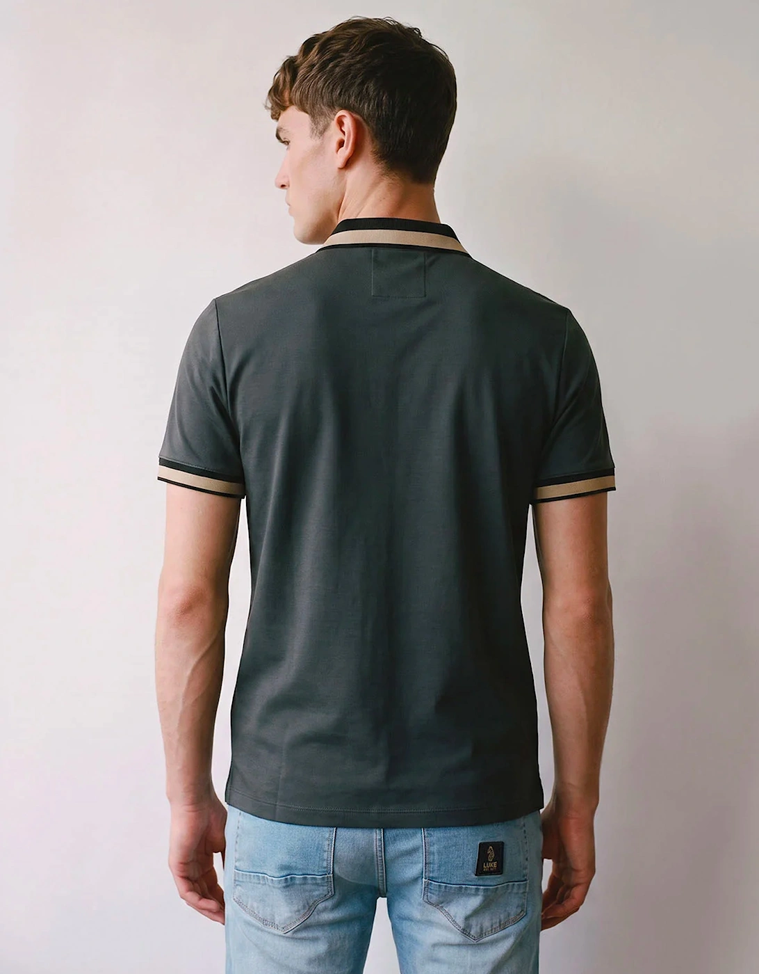 Luke 1977 Makati detailed polo shirt CHARCOAL