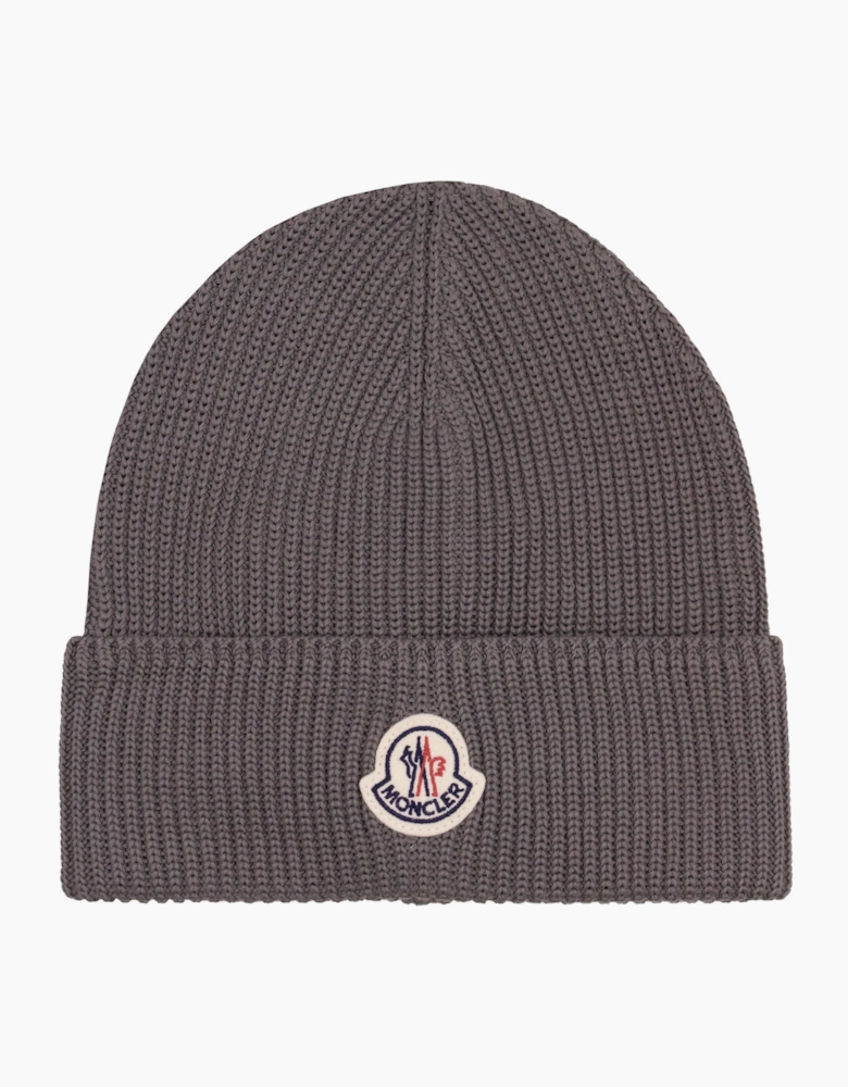 Moncler Logo Cotton Beanie Grey 93D