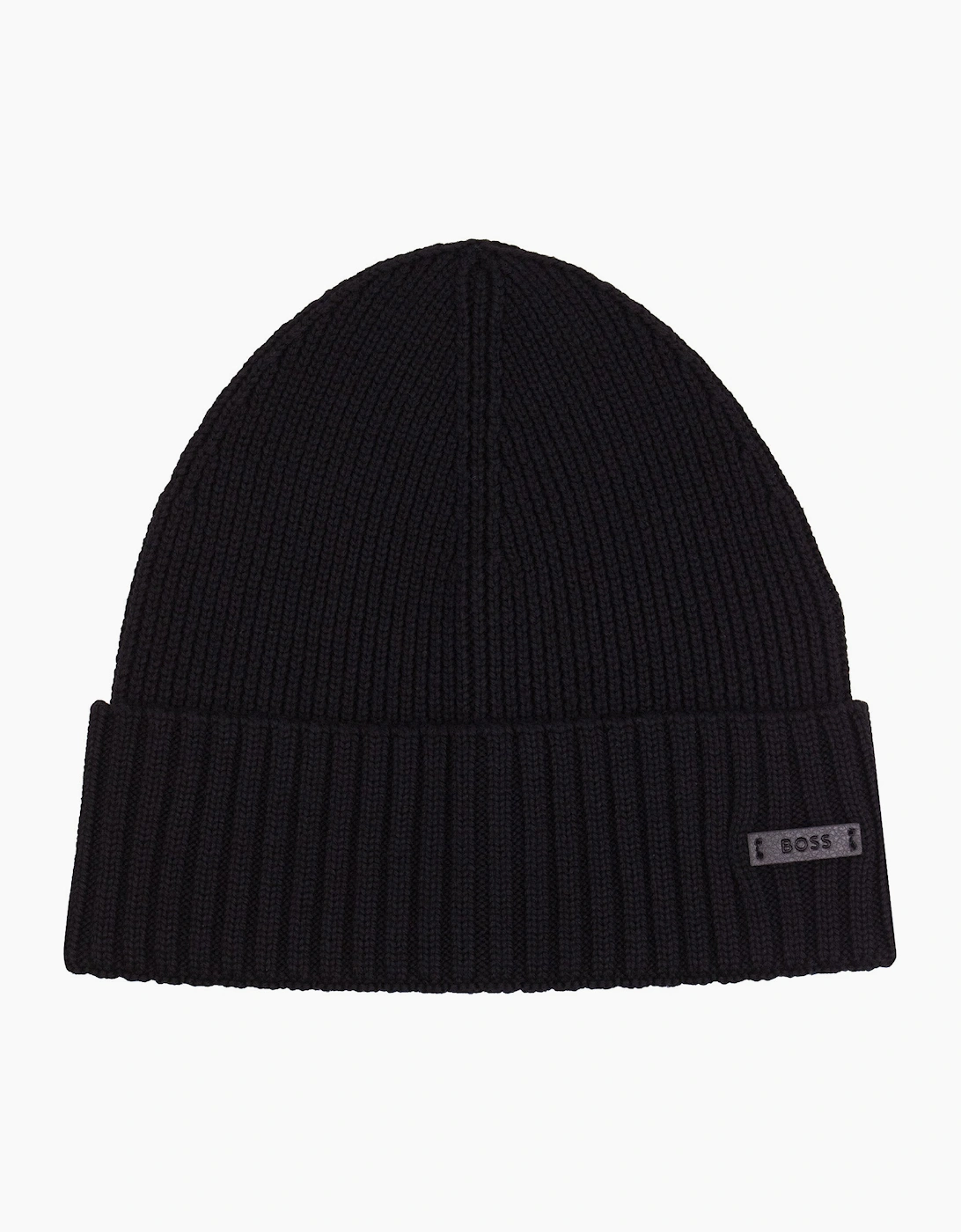 Hugo Boss Fati Rib Knit Wool Beanie Black 001