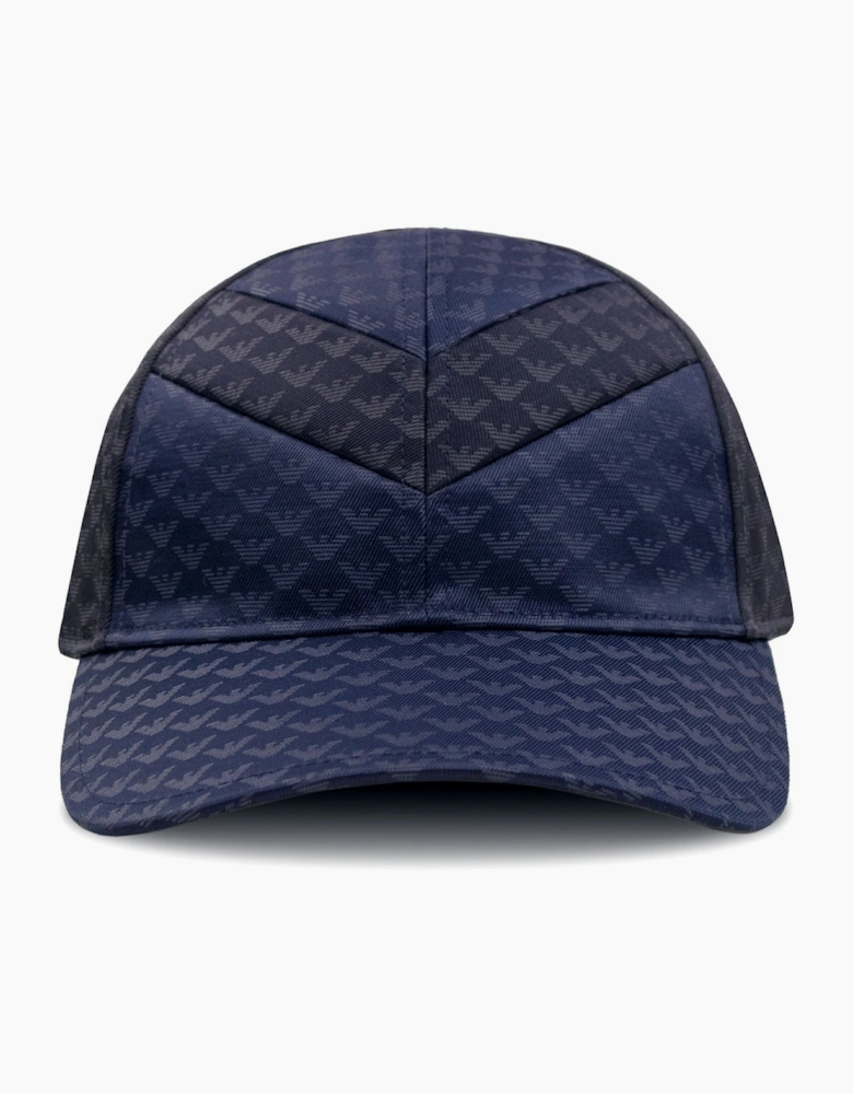 Emporio Armani All Over Logo Printed Cap Marine Blue
