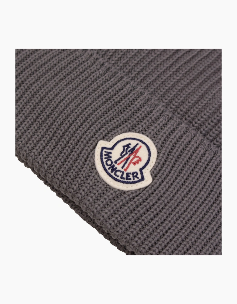 Moncler Logo Cotton Beanie Grey 93D