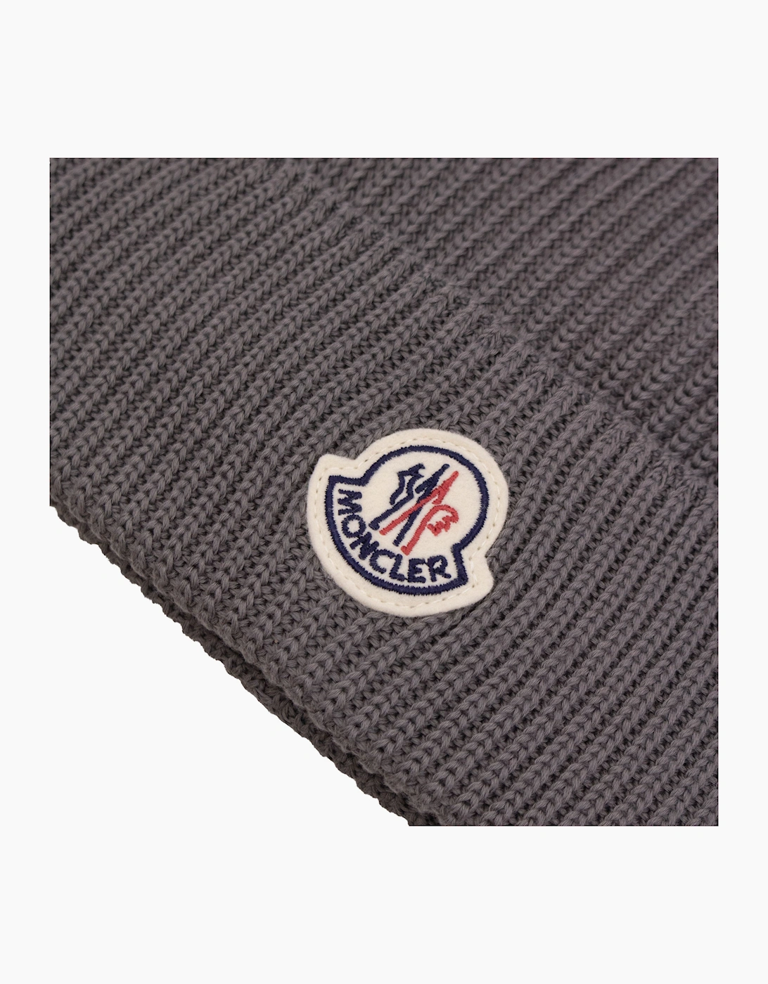 Moncler Logo Cotton Beanie Grey 93D