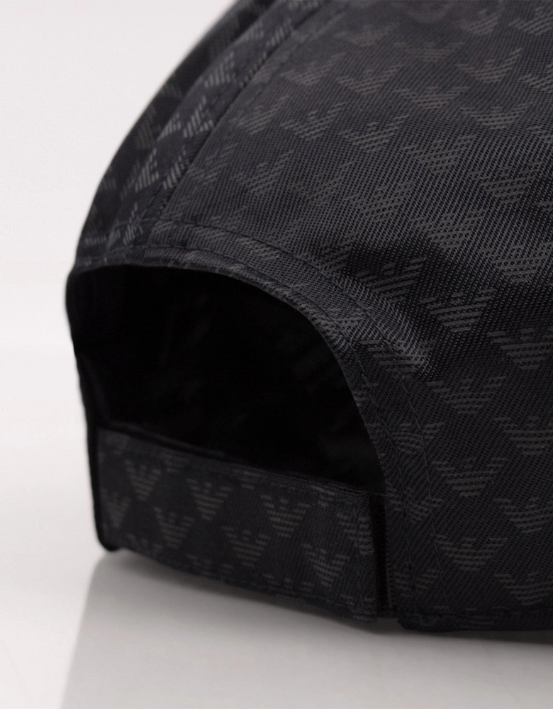 Emporio Armani All Over Logo Printed Cap Marine Blue