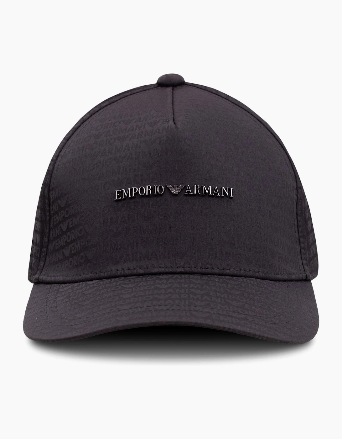 Emporio Armani Jacquard Nylon Baseball Cap With Lettering Black