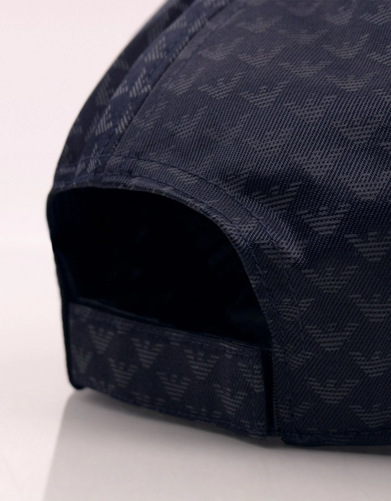 Emporio Armani All Over Logo Printed Cap Blue