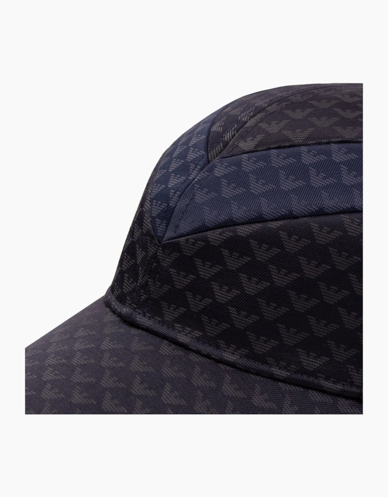 Emporio Armani All Over Logo Printed Cap Blue