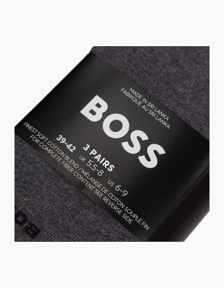 Hugo Boss Cotton Blend 3 Pair Socks Black/Dark Grey