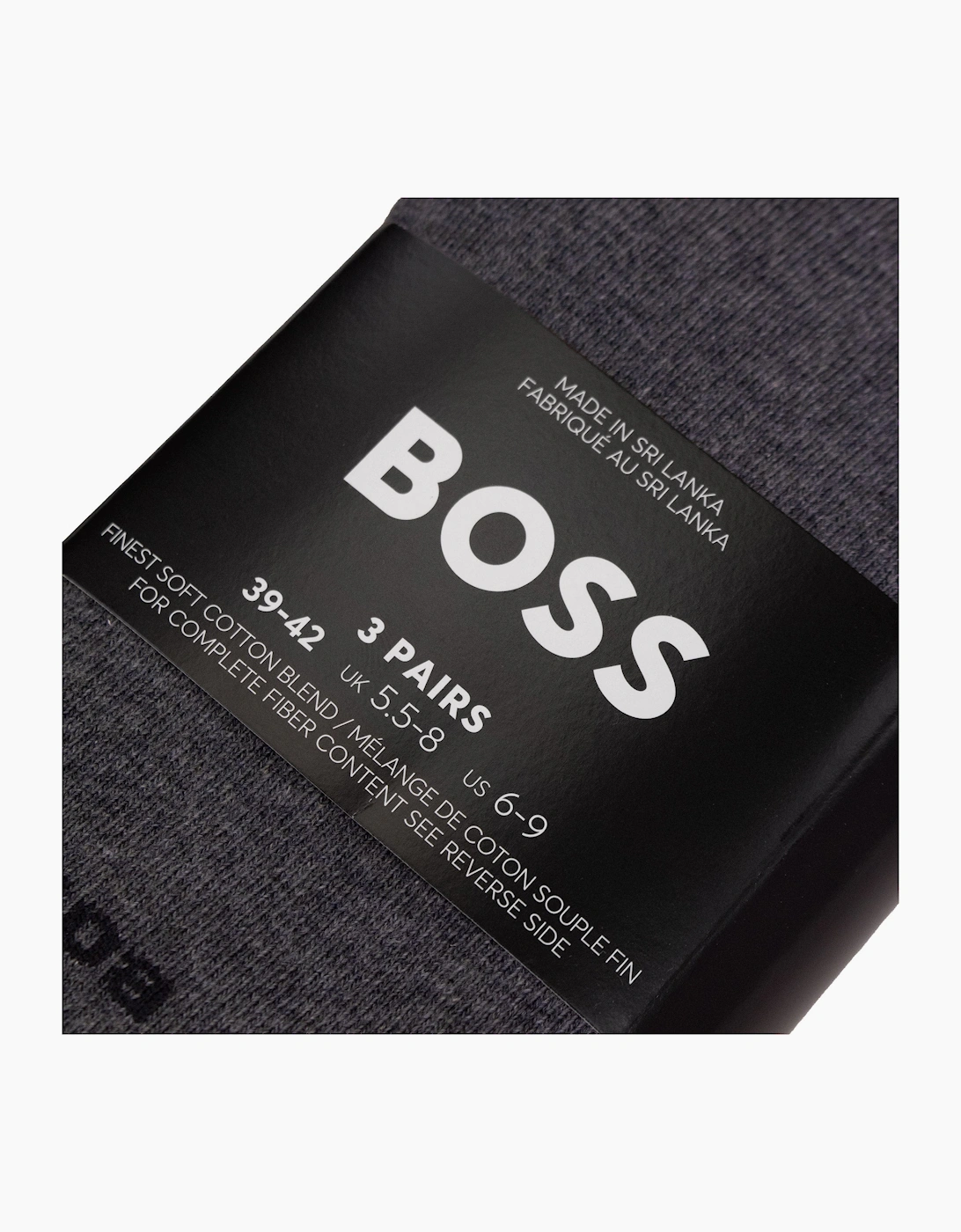 Hugo Boss Cotton Blend 3 Pair Socks Black/Dark Grey