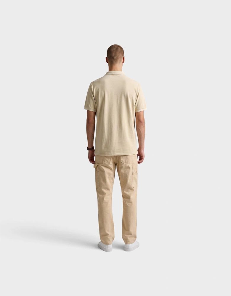 Logo Short Sleeve Polo Shirt Natural