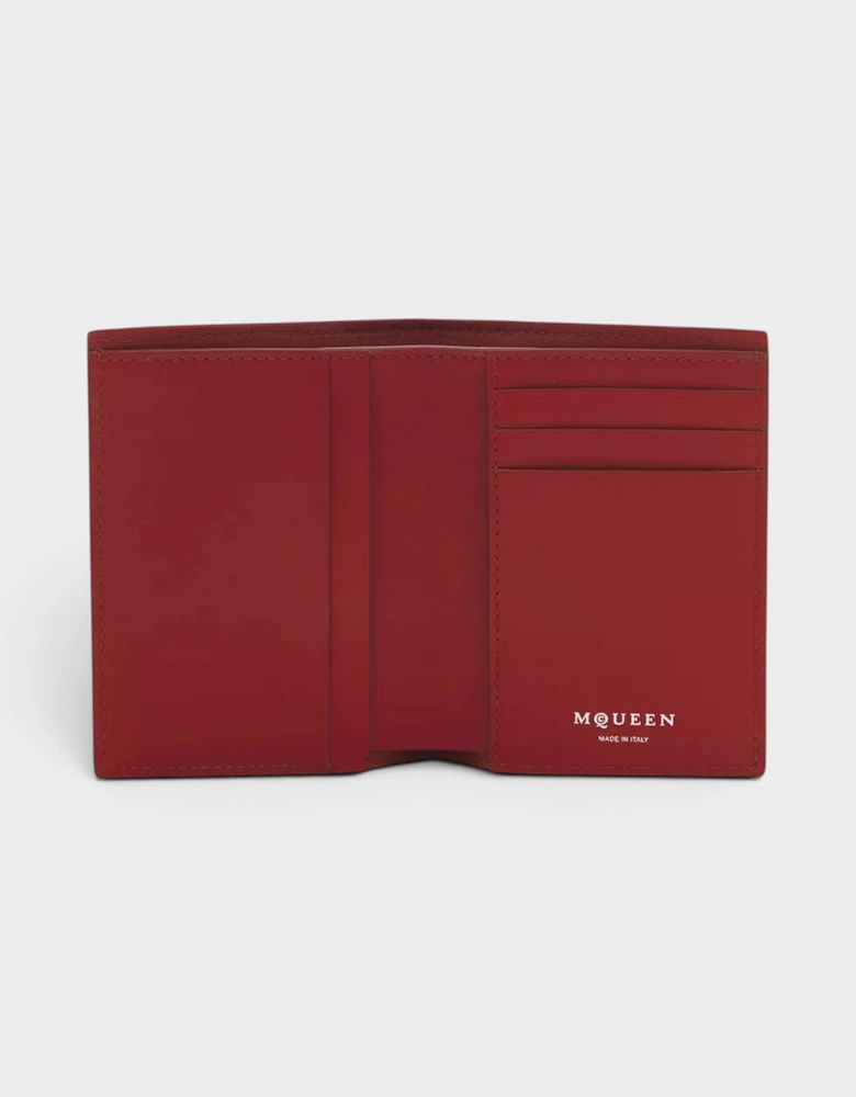 Bi-Fold Calf Leather Cranberry Red
