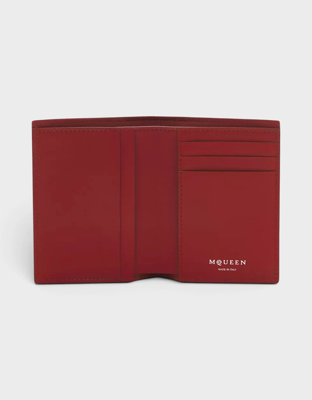 Bi-Fold Calf Leather Cranberry Red