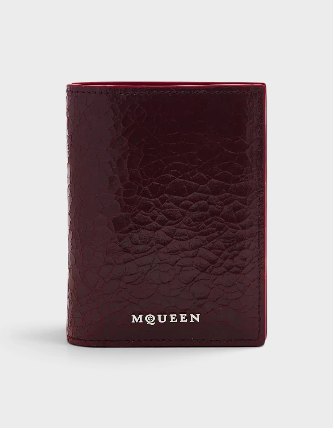 Bi-Fold Calf Leather Cranberry Red