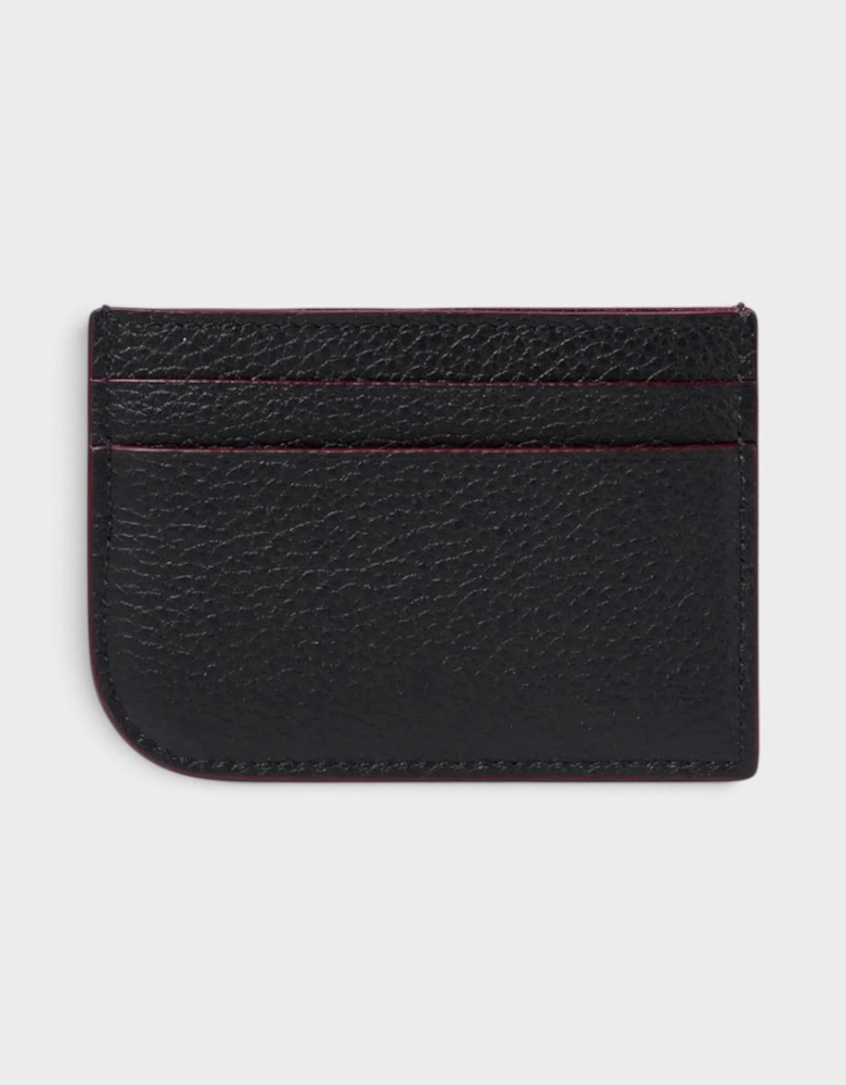 Leather Logo Card Holder Black