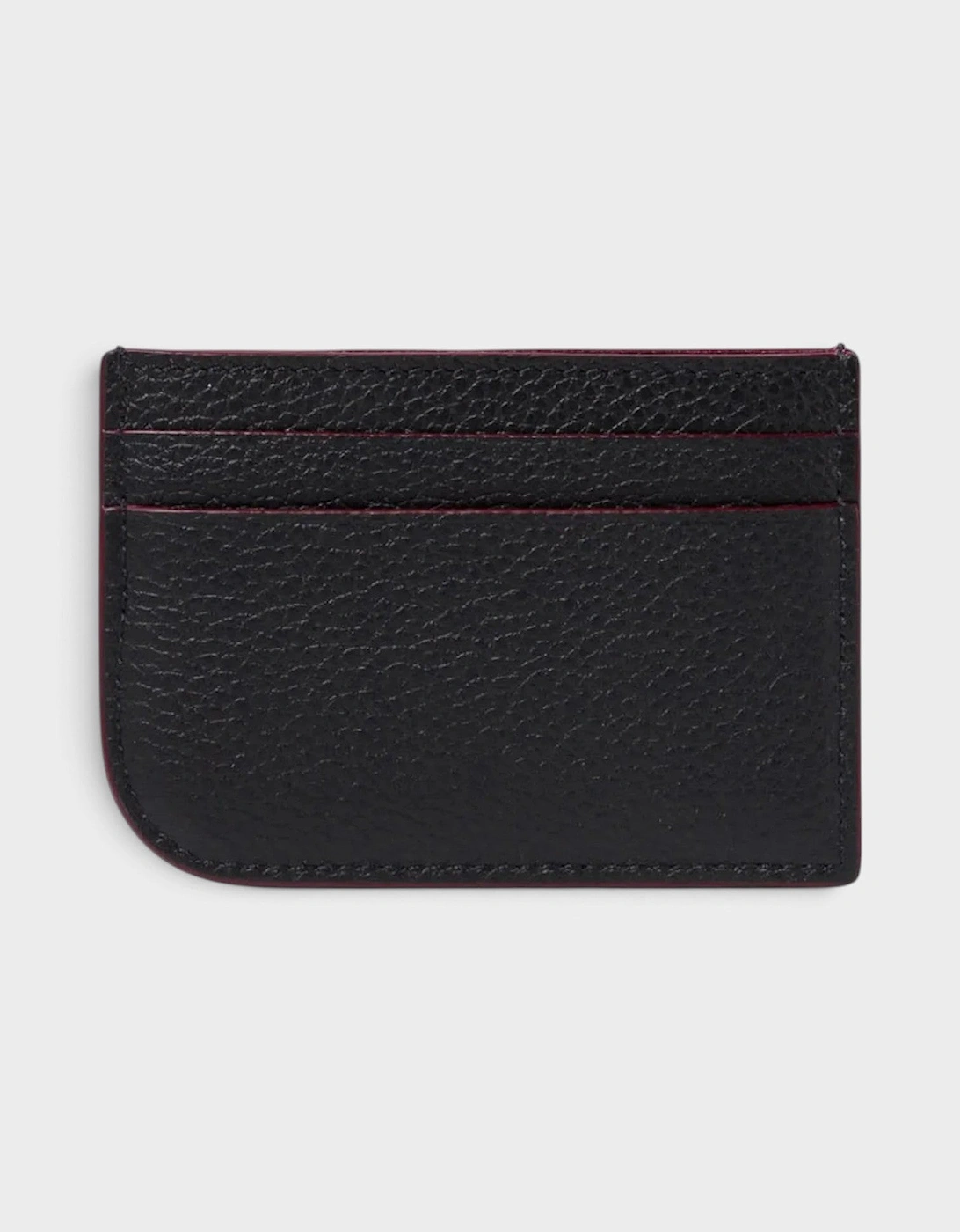 Leather Logo Card Holder Black