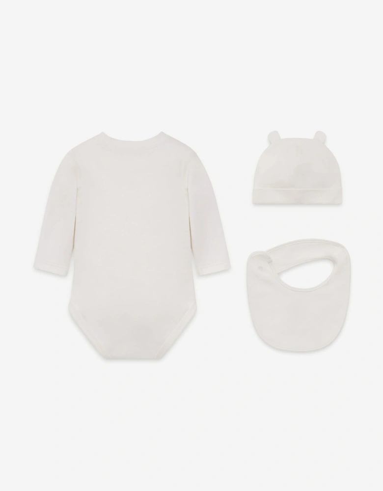 Moncler Enfant Baby Bodysuit Gift Set in White