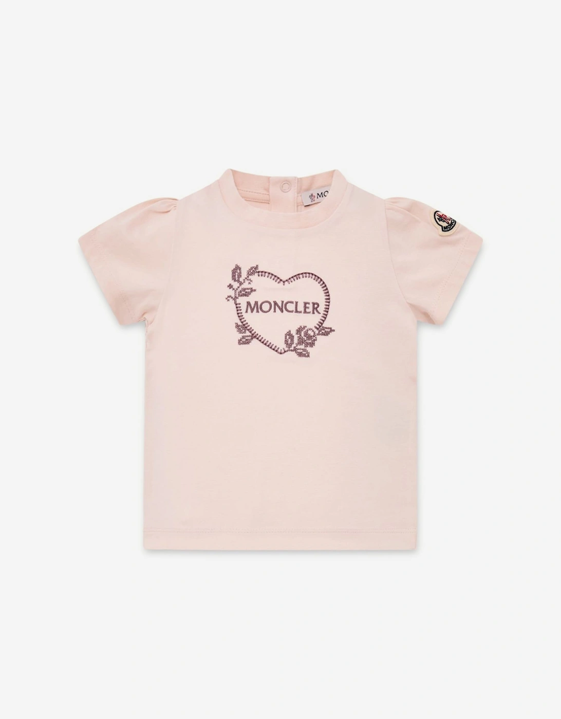 Moncler Enfant Baby Girls Heart Logo T-Shirt in Pink