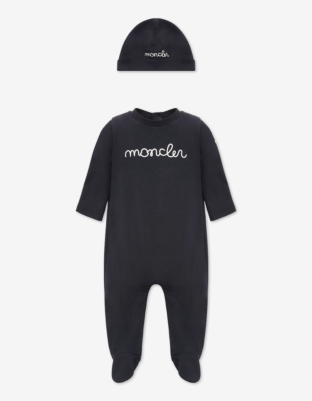 Moncler Enfant Baby Logo Babygrow Gift Set in Navy