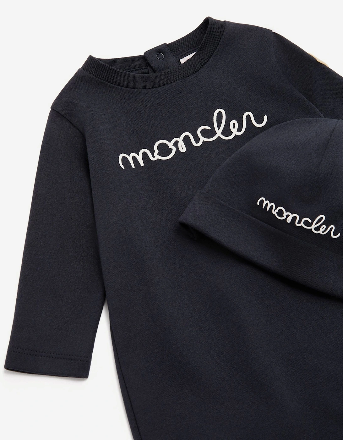 Moncler Enfant Baby Logo Babygrow Gift Set in Navy