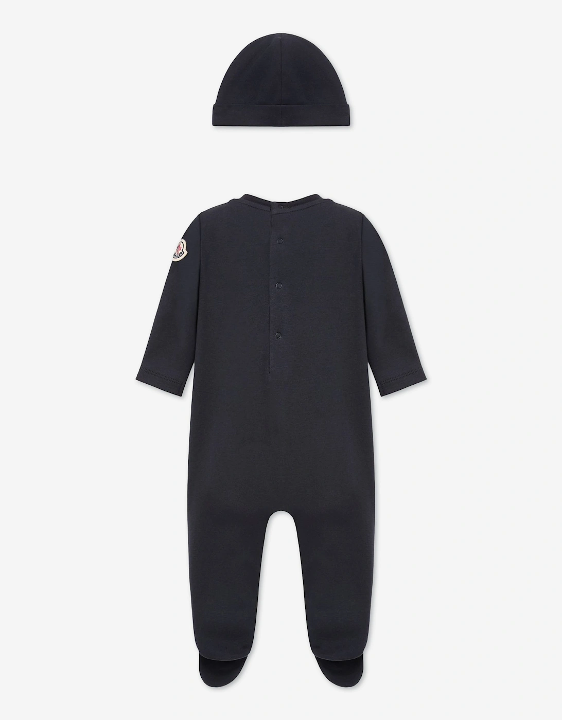 Moncler Enfant Baby Logo Babygrow Gift Set in Navy