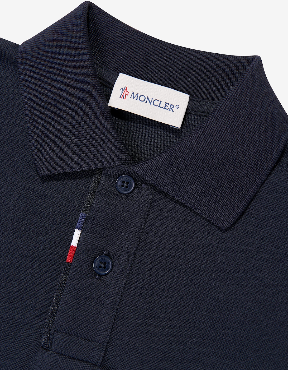 Moncler Enfant Boys Logo Tab Polo Shirt in Navy