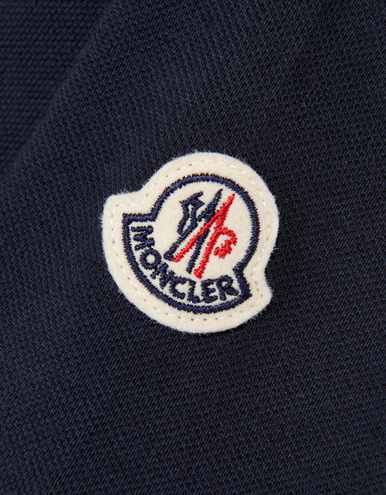 Moncler Enfant Boys Logo Tab Polo Shirt in Navy