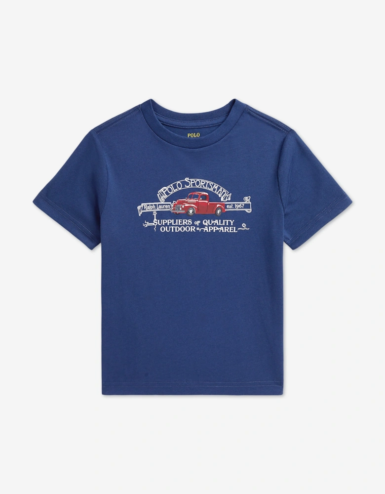 Ralph Lauren Boys Polo Sportsman T-Shirt in Navy