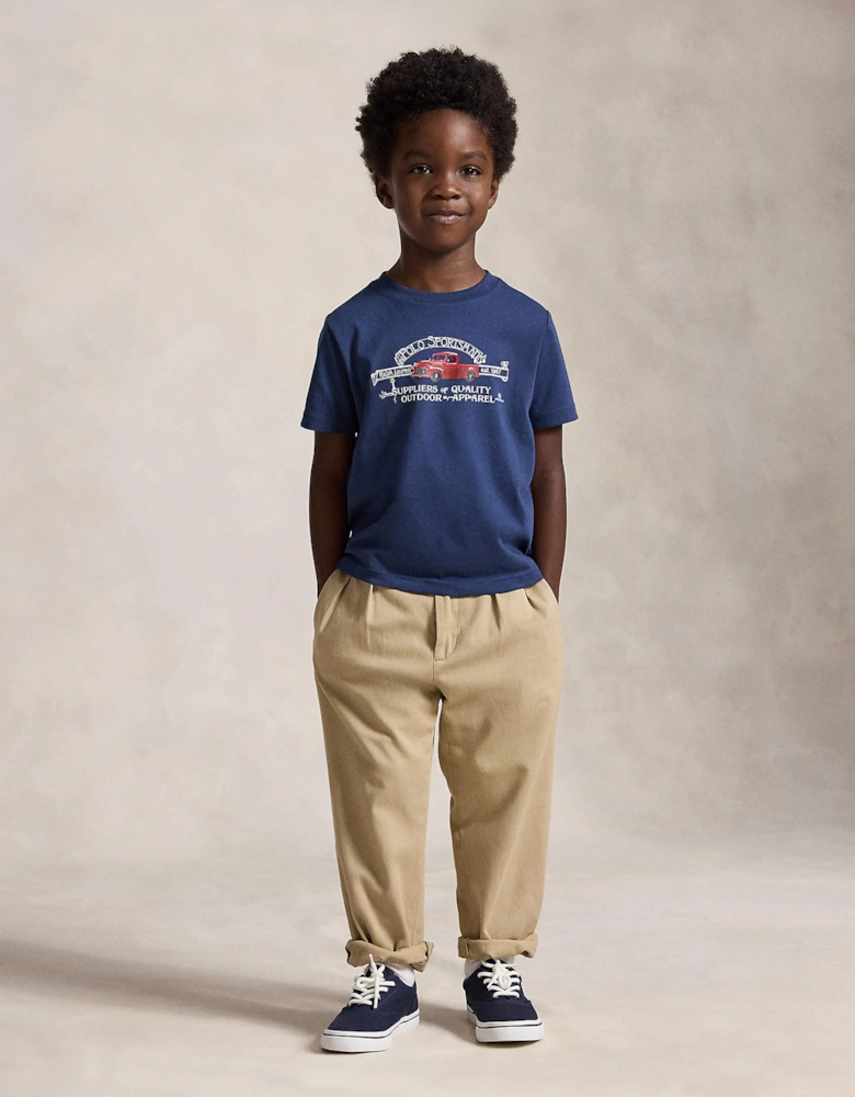 Ralph Lauren Boys Polo Sportsman T-Shirt in Navy