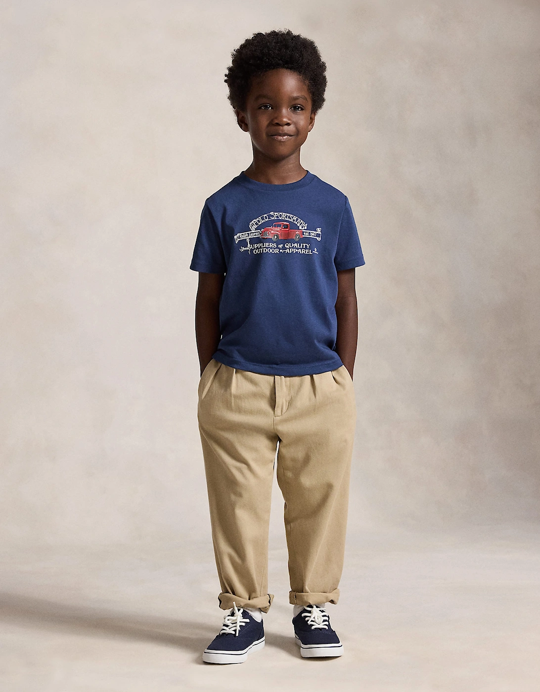 Ralph Lauren Boys Polo Sportsman T-Shirt in Navy