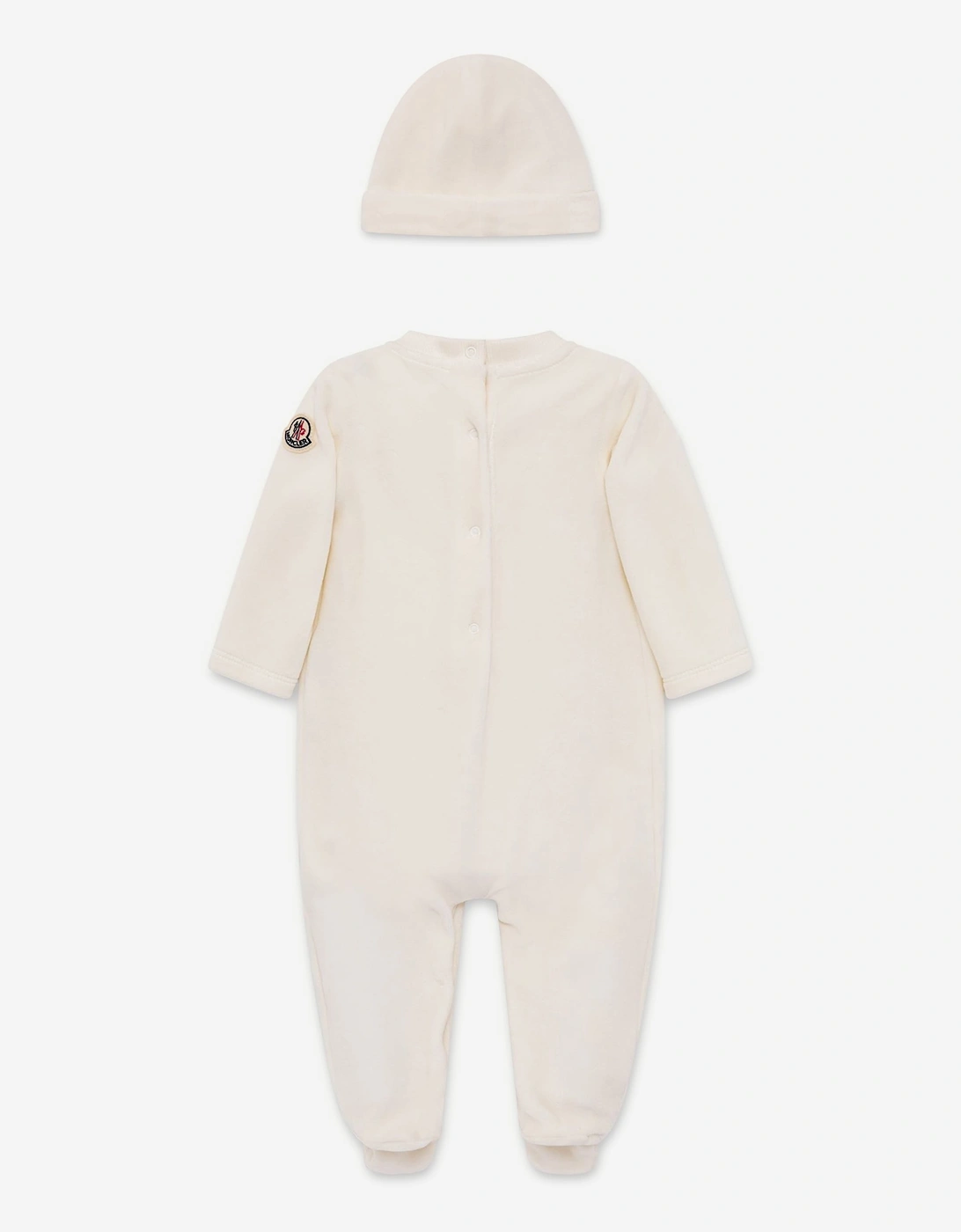 Moncler Enfant Baby Chenille Babygrow Gift Set in Beige