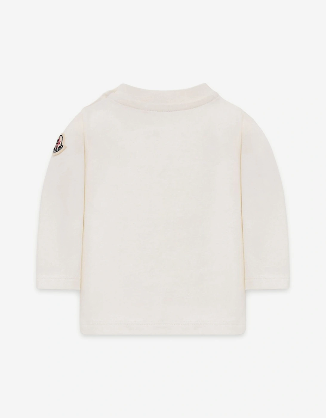 Moncler Enfant Baby Girls Long Sleeve Logo T-Shirt in Ivory