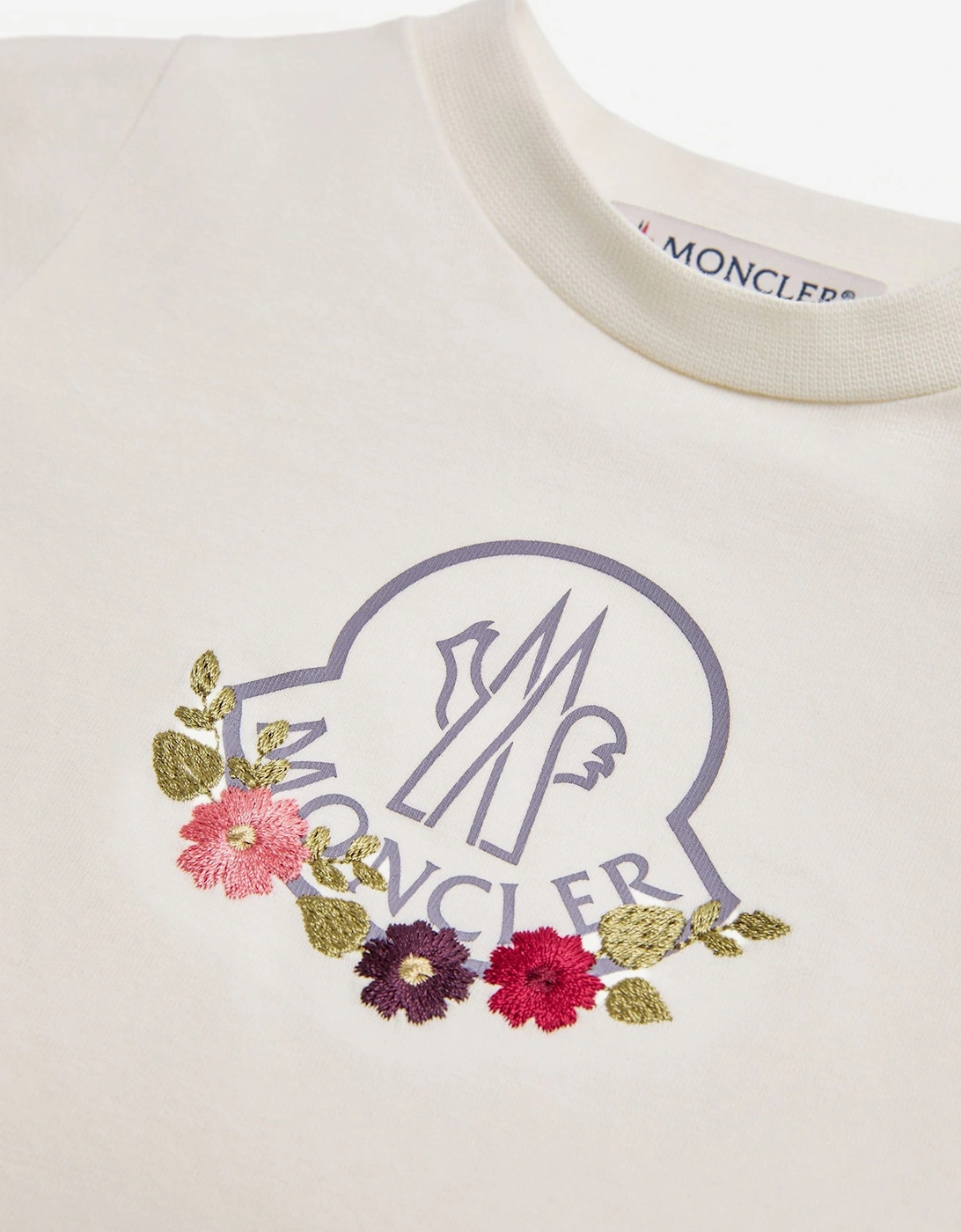 Moncler Enfant Baby Girls Long Sleeve Logo T-Shirt in Ivory