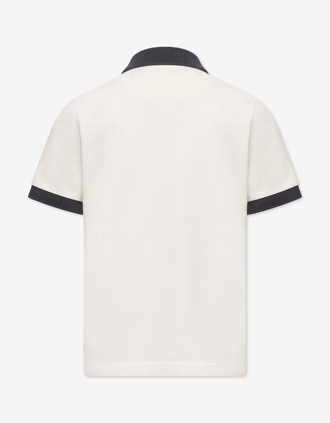Moncler Enfant Boys Logo Piqué Polo Shirt in White