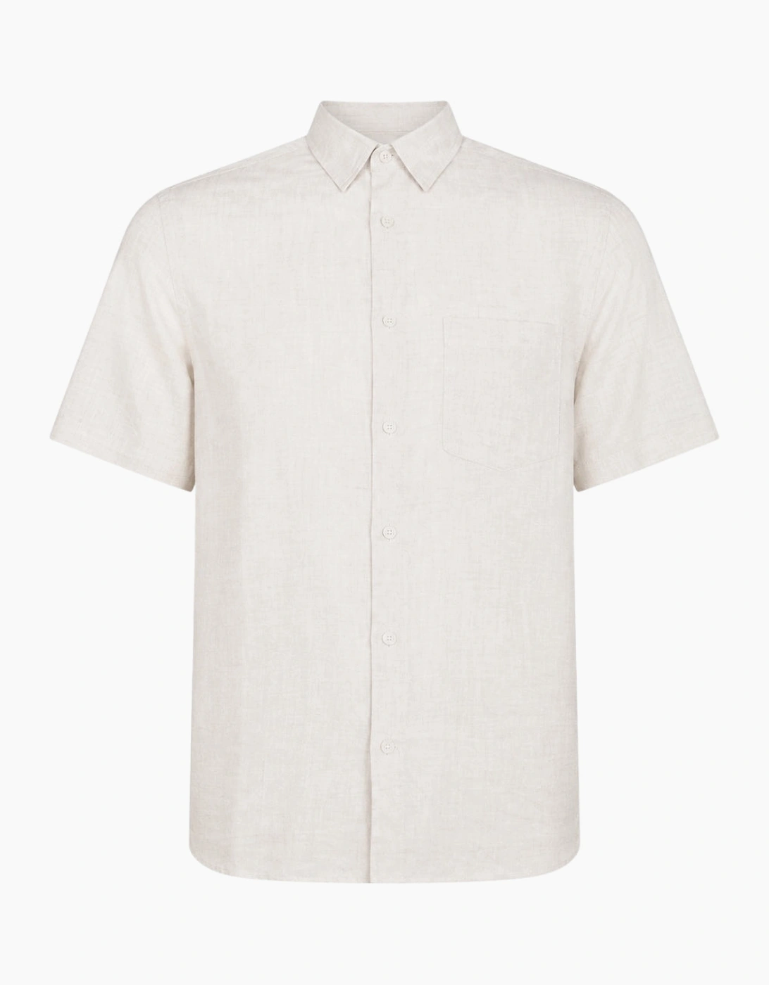 Men's Ted Baker Palomas Stone Linen Shirt - White - Size: 38/Regular