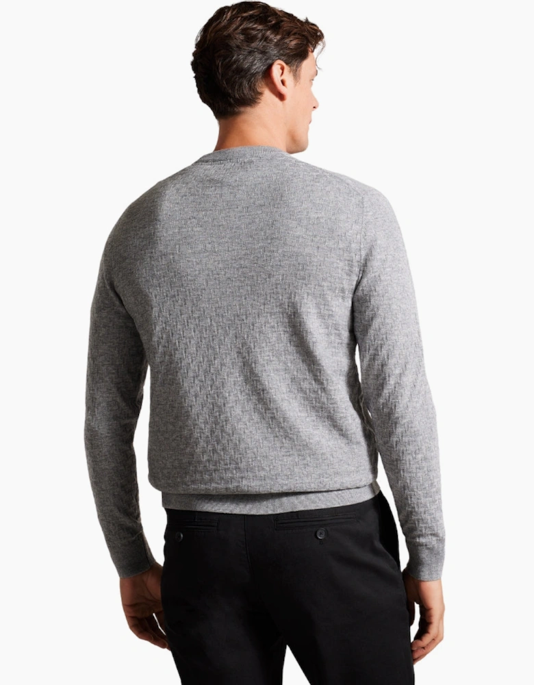 Ted Baker Loung T Stitch Crew Neck Grey Jumper