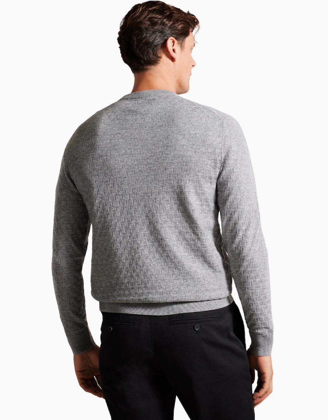 Ted Baker Loung T Stitch Crew Neck Grey Jumper