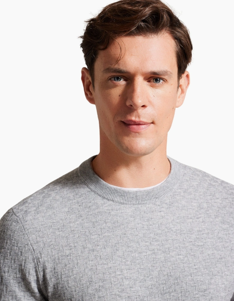 Ted Baker Loung T Stitch Crew Neck Grey Jumper