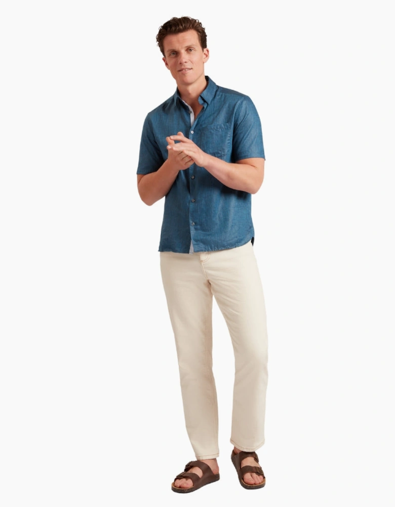 Ted Baker Palomas Navy Linen Shirt