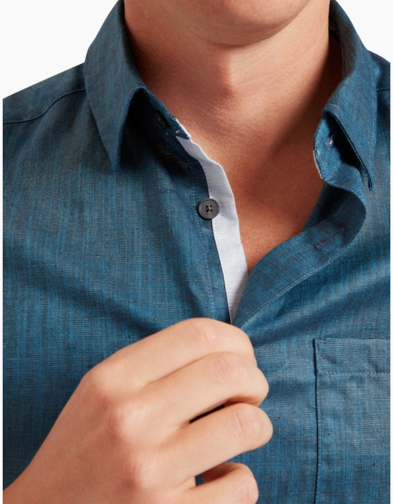 Ted Baker Palomas Navy Linen Shirt