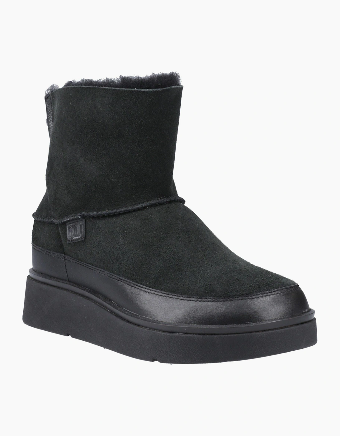 FitFlop Women's Fitflop Gen-FF Mini Double-Faced Leather Women's All Black Boots