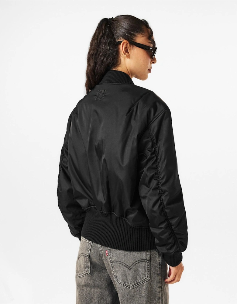 Solid Patterned Bomber Jacket with Zipped Pocket