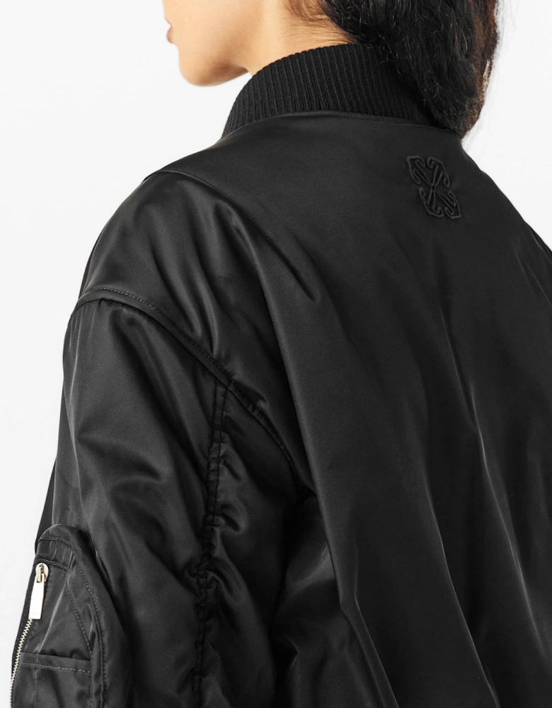 Solid Patterned Bomber Jacket with Zipped Pocket