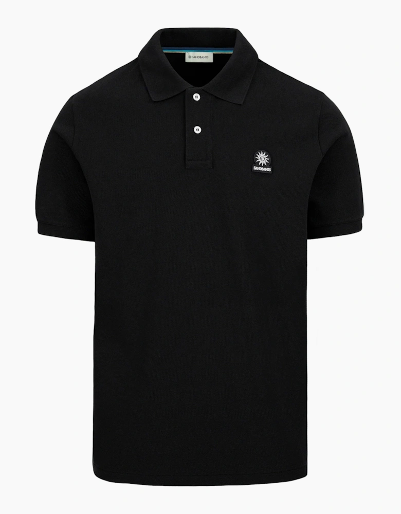 SANDBANKS BADGE LOGO POLO SHIRT BLACK